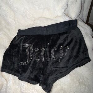 Size Medium Juicy Couture Black Velour Lounge Pants with Pink Label